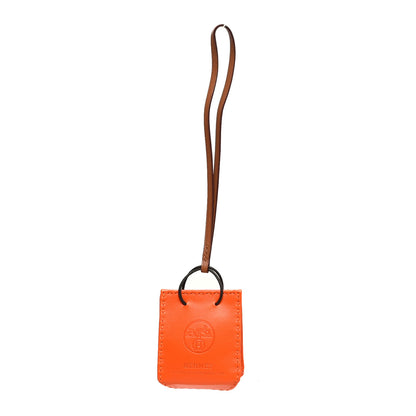 Hermes Milo Lambskin Swift Shopping Bag Charm Feu Gold 1 of 3