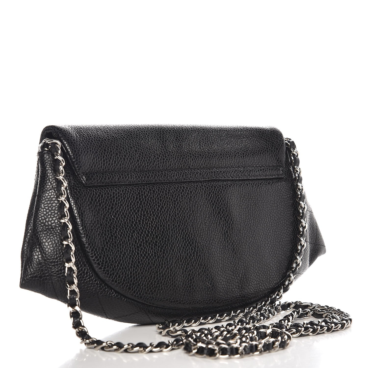 Chanel Caviar Half Moon Wallet On Chain WOC Black 5 of 8