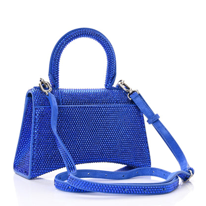 Balenciaga Strass Suede Hourglass Top Handle Bag XS Electric Blue 3 of 11