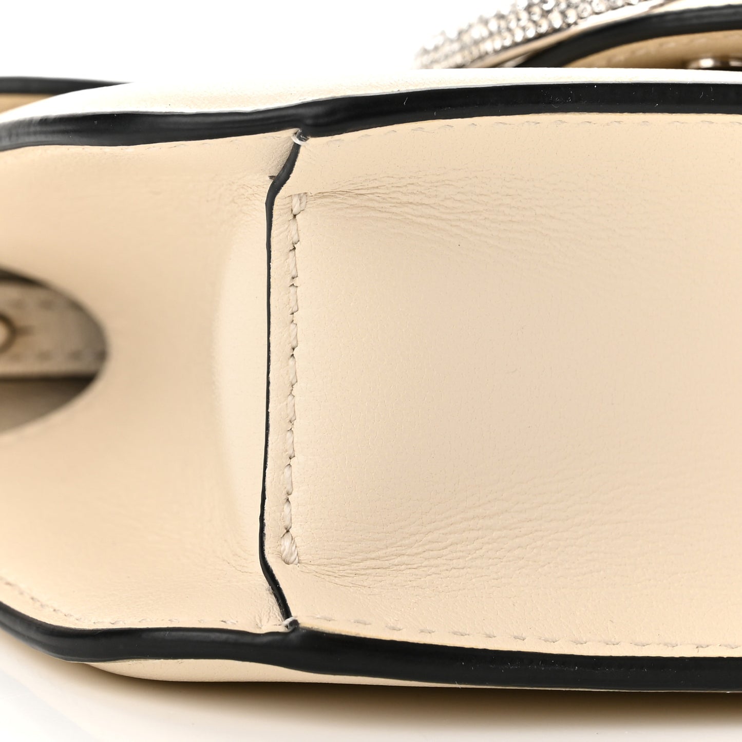 Calfskin Crystal Vlogo Small Loco Shoulder Bag Light Ivory