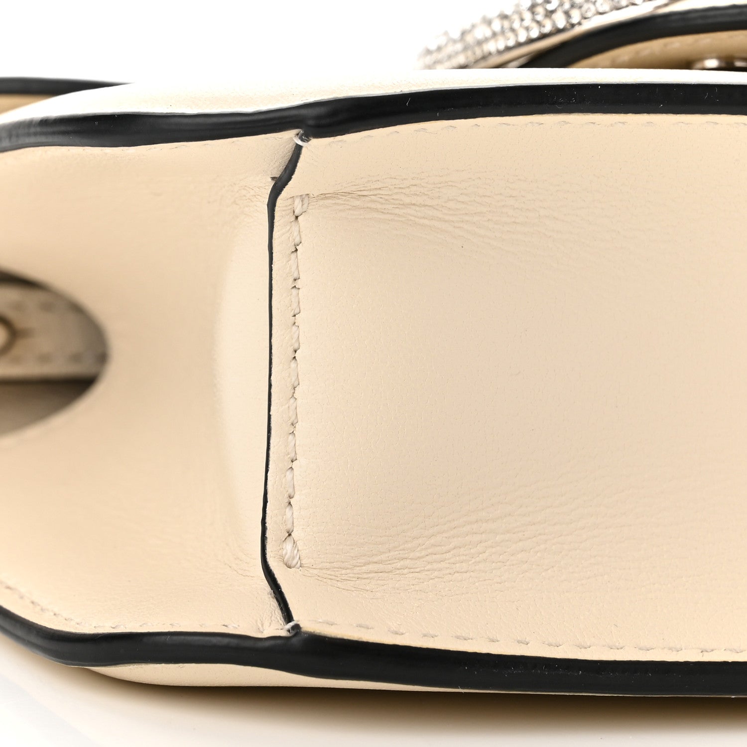 Valentino Garavani Calfskin Crystal Vlogo Small Loco Shoulder Bag Light Ivory 9 of 10