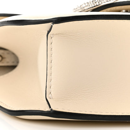 Valentino Garavani Calfskin Crystal Vlogo Small Loco Shoulder Bag Light Ivory 9 of 10
