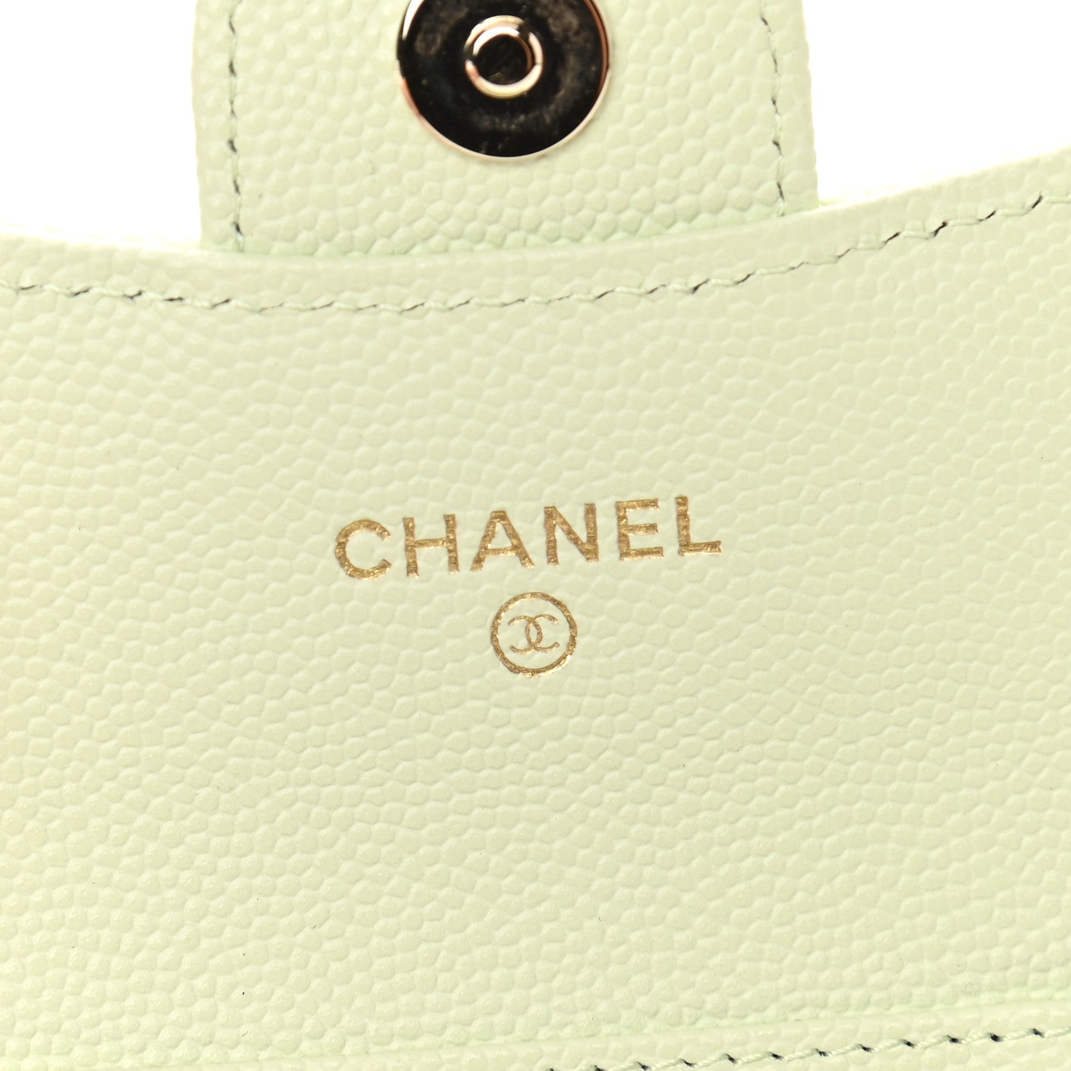 Chanel Caviar Quilted Flap Card Holder On Chain Light Green 6 of 10