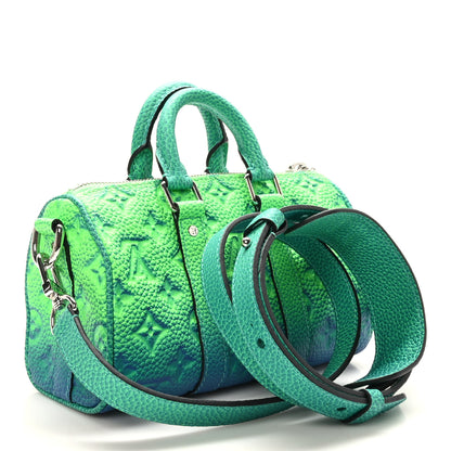 Louis Vuitton Taurillon Illusion Keepall XS Bleu Vert 3 of 8