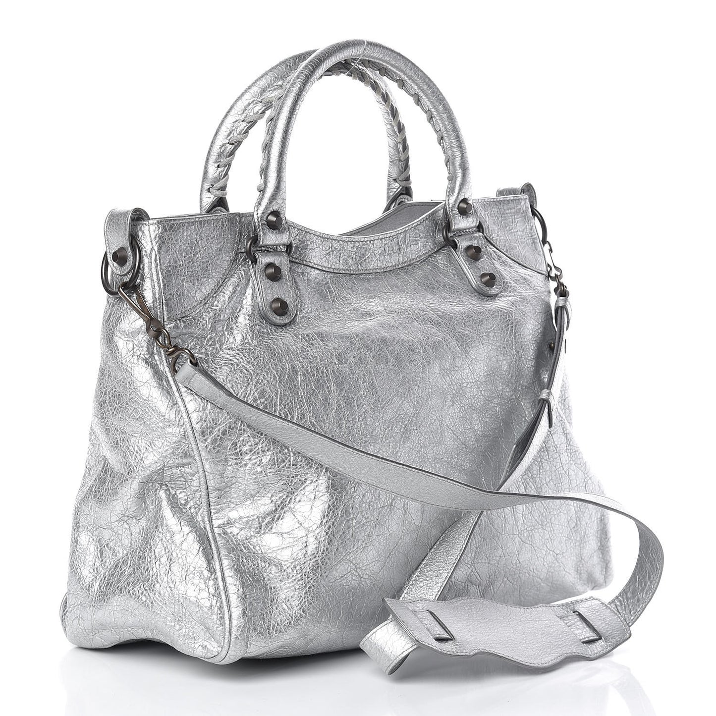 Metallic Agneau Classic Hardware Velo Gris Aluminum