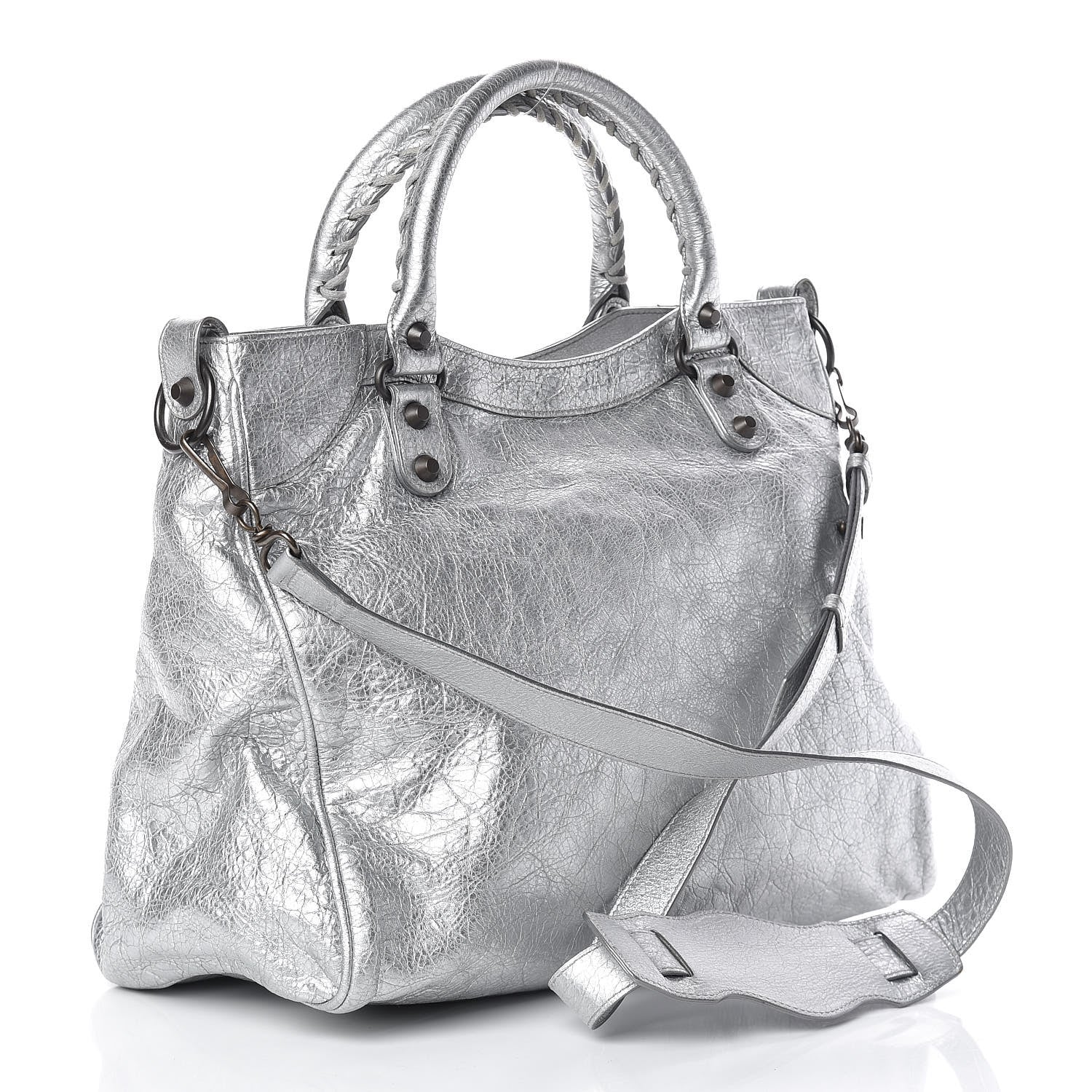 Balenciaga Metallic Agneau Classic Hardware Velo Gris Aluminum 3 of 10