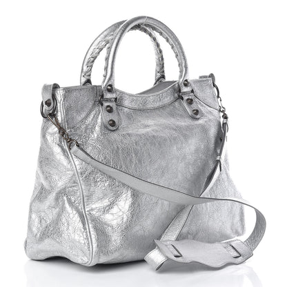Balenciaga Metallic Agneau Classic Hardware Velo Gris Aluminum 3 of 10