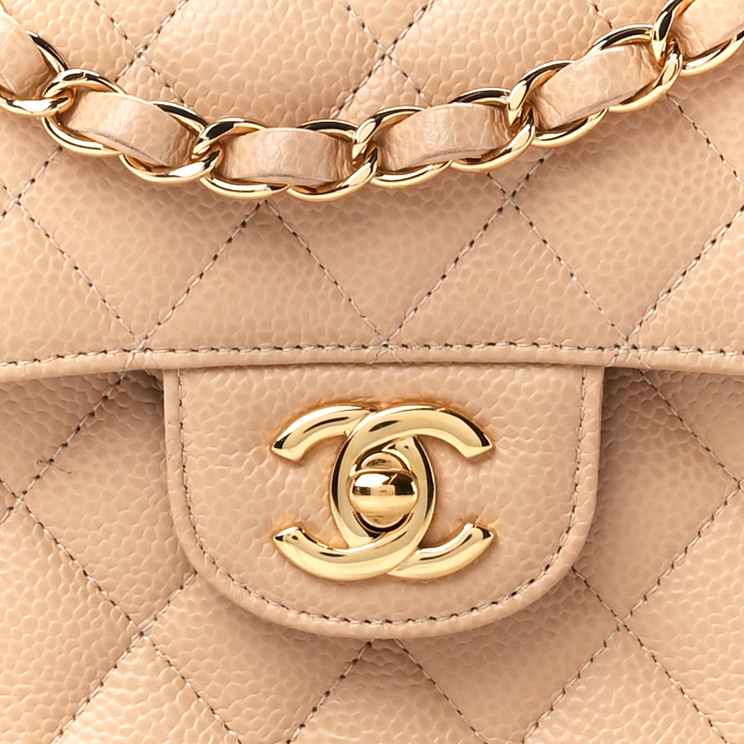 Chanel Caviar Quilted Small Double Flap Beige 9 of 13