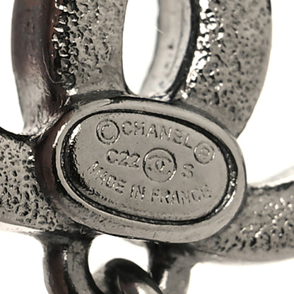 Chanel Crystal Pearl CC Drop Earrings Ruthenium 4 of 4