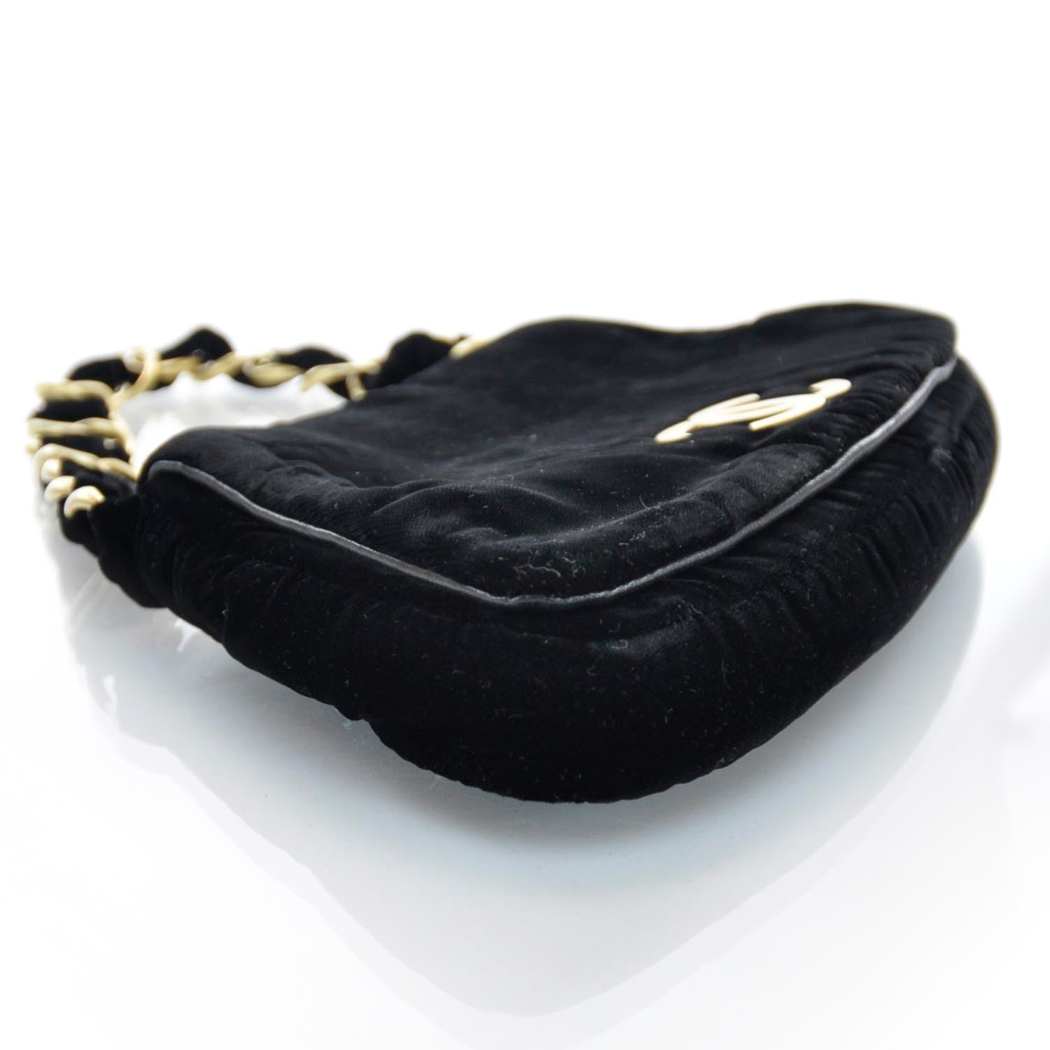Chanel Velvet Shoulder Bag Black 6 of 9