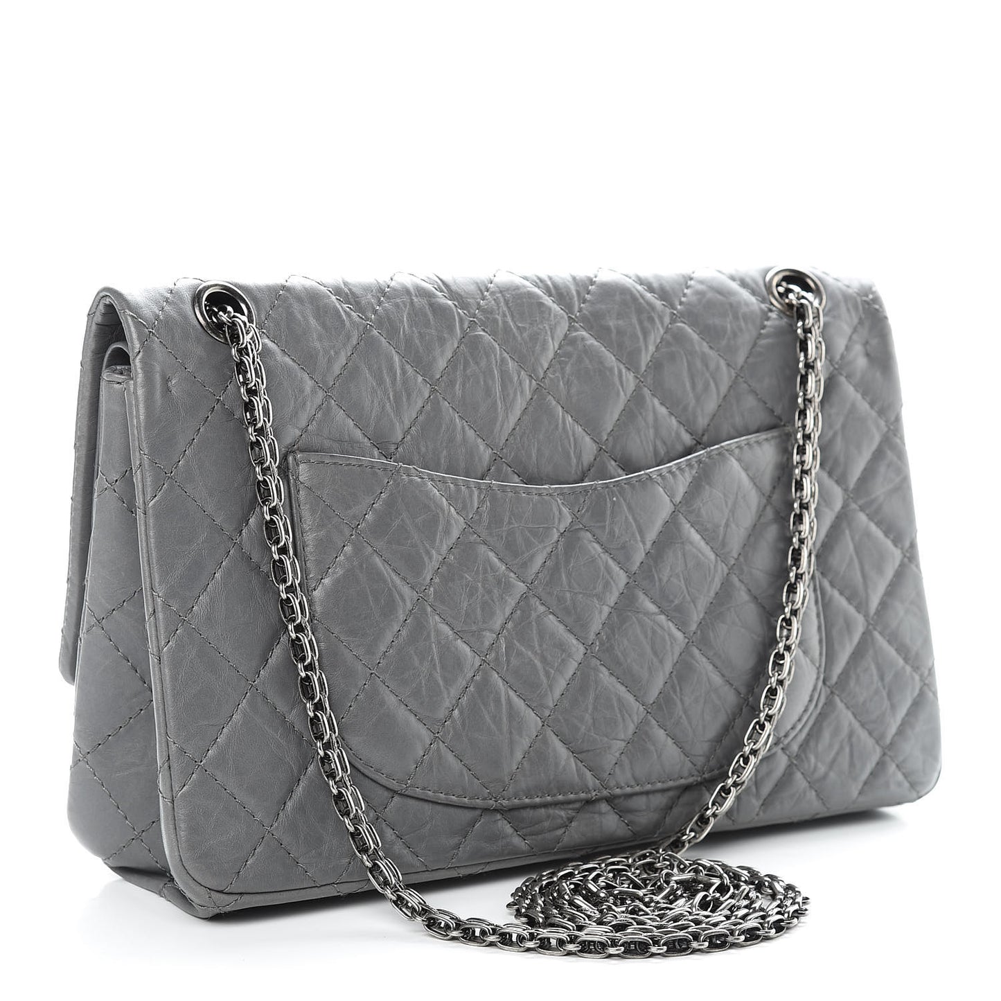 Aged Calfskin Quilted 2.55 Reissue 226 Flap Grey