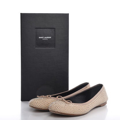 Saint Laurent Nappa Studded Dance 05 Ballet Flats 39.5 Beige 10 of 10