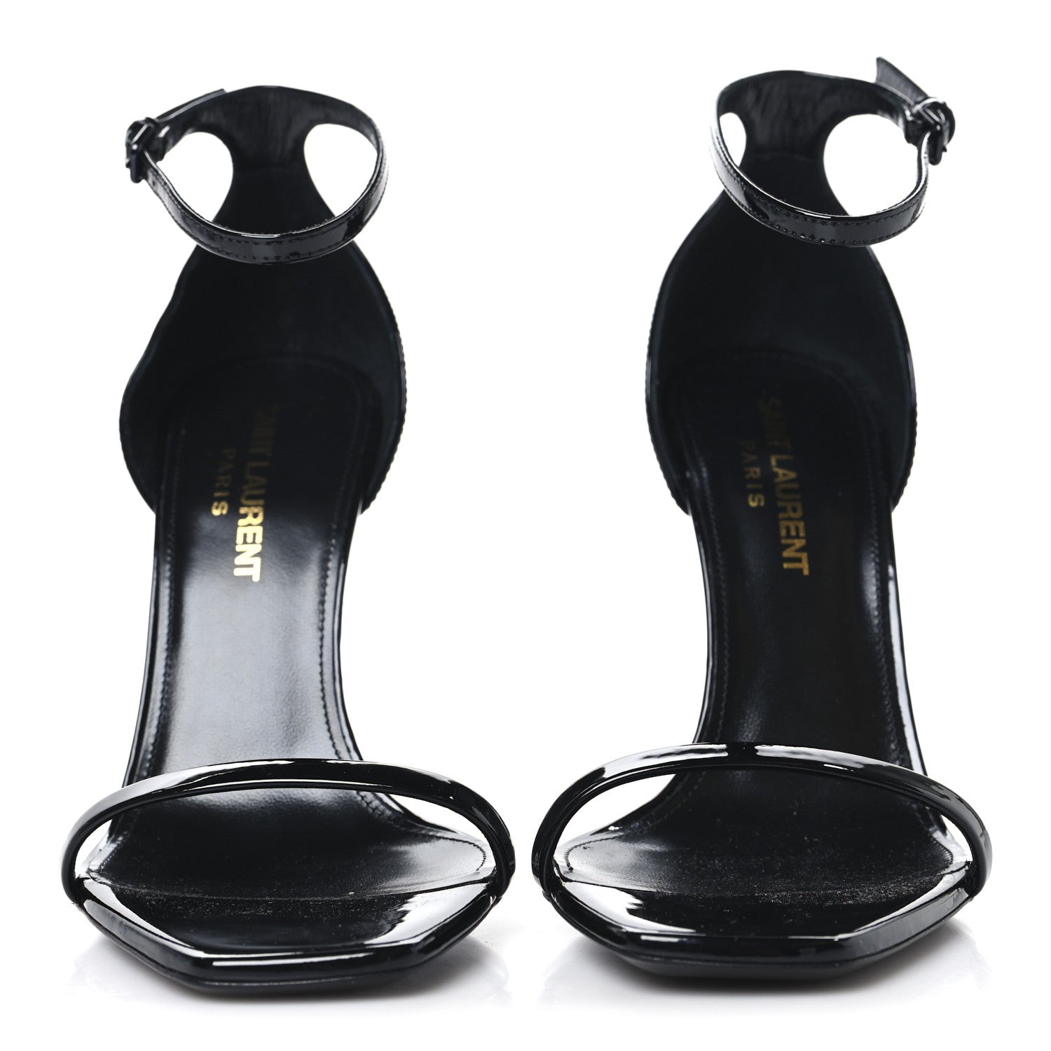 Saint Laurent Patent Calfskin Opyum 110 Sandals 36 Black 3 of 9