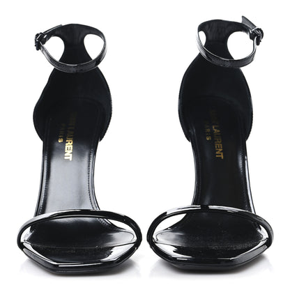 Saint Laurent Patent Calfskin Opyum 110 Sandals 36 Black 3 of 9