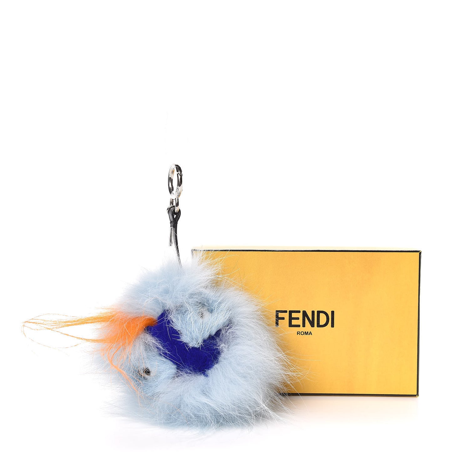 Fox Rabbit Goat Mink Fur Vitello Flamingo Dawny Monster Bag Bug Charm Azzurro Sky Orange Multicolor