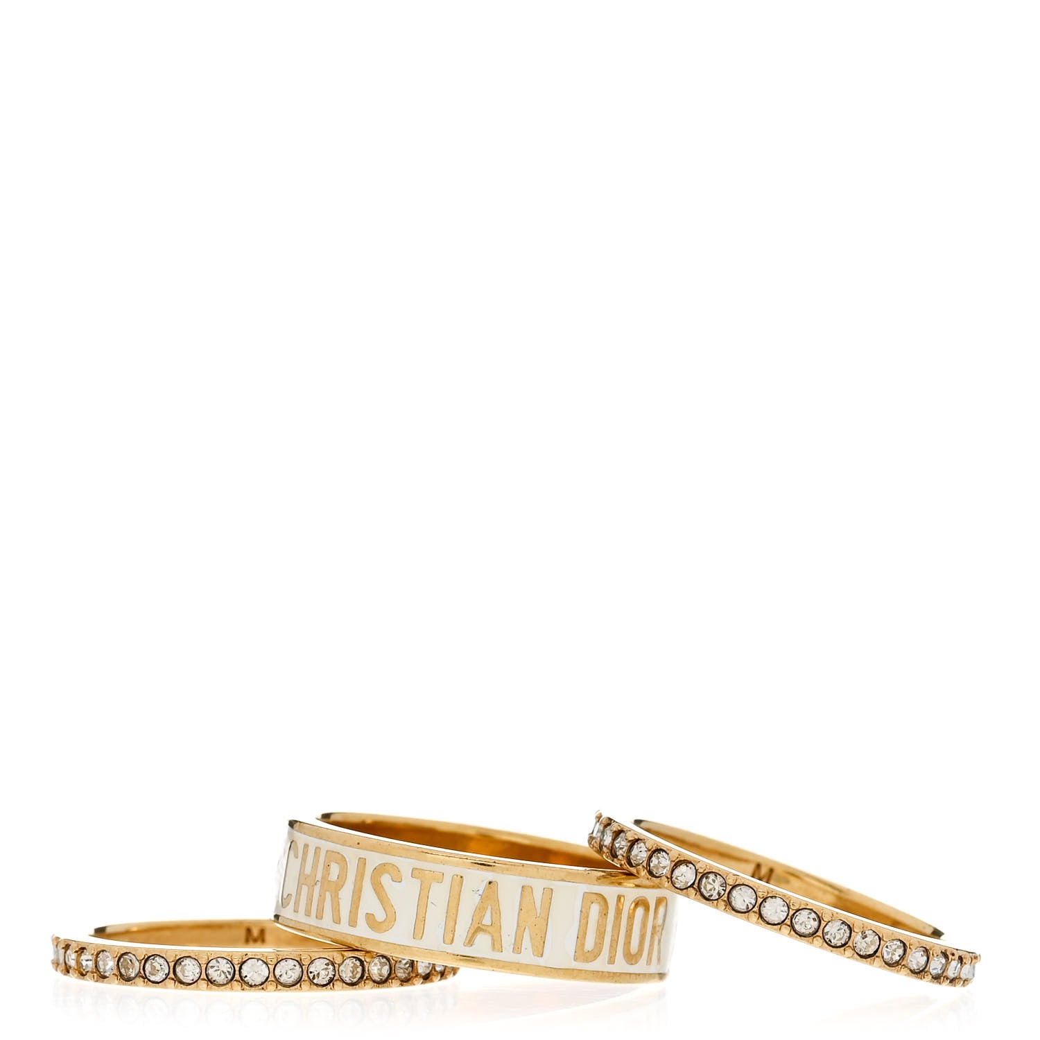 Christian Dior ロゴリング ゴールドＭ Christian Dior Metal Crystal Code Ring Set M Gold 1690862