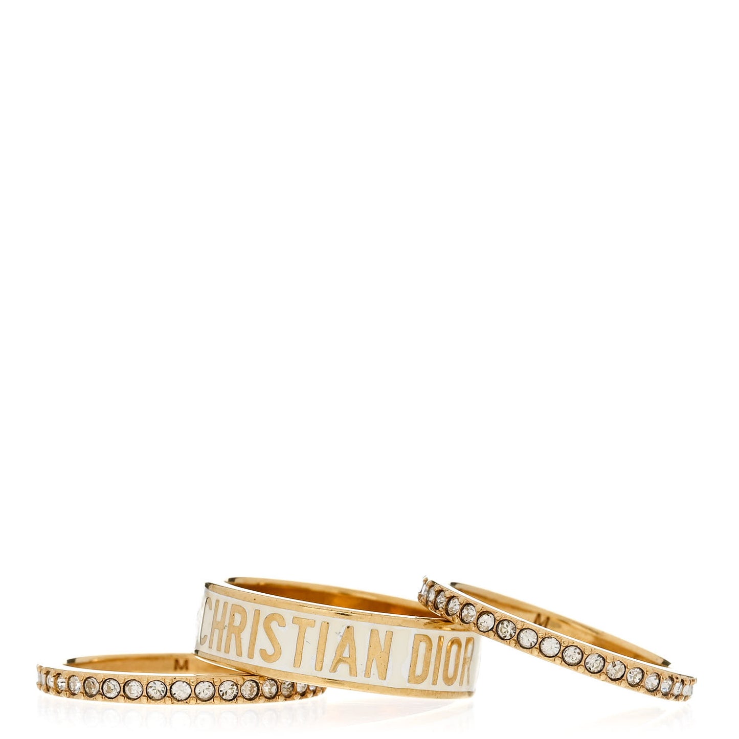 Metal Crystal Code Ring Set M Gold