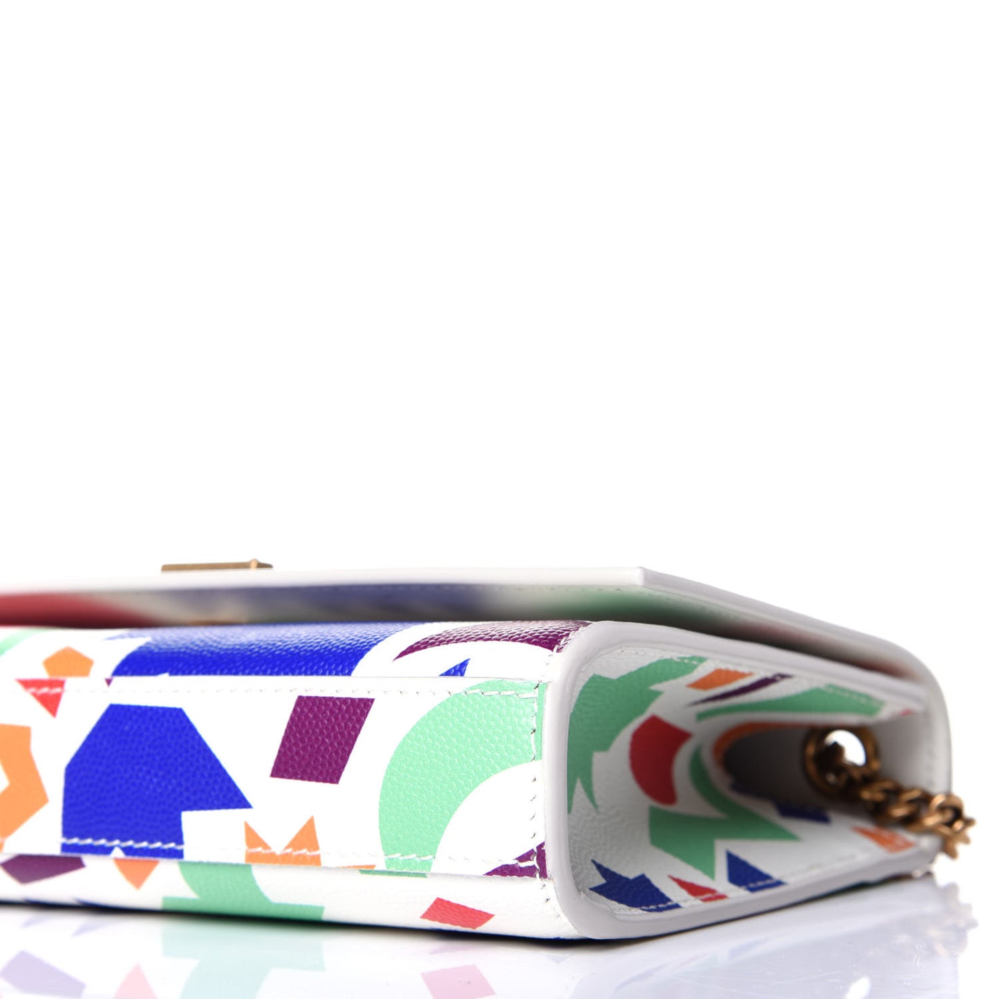 Grain De Poudre Small Classic Monogram Shapes Print Kate Satchel White