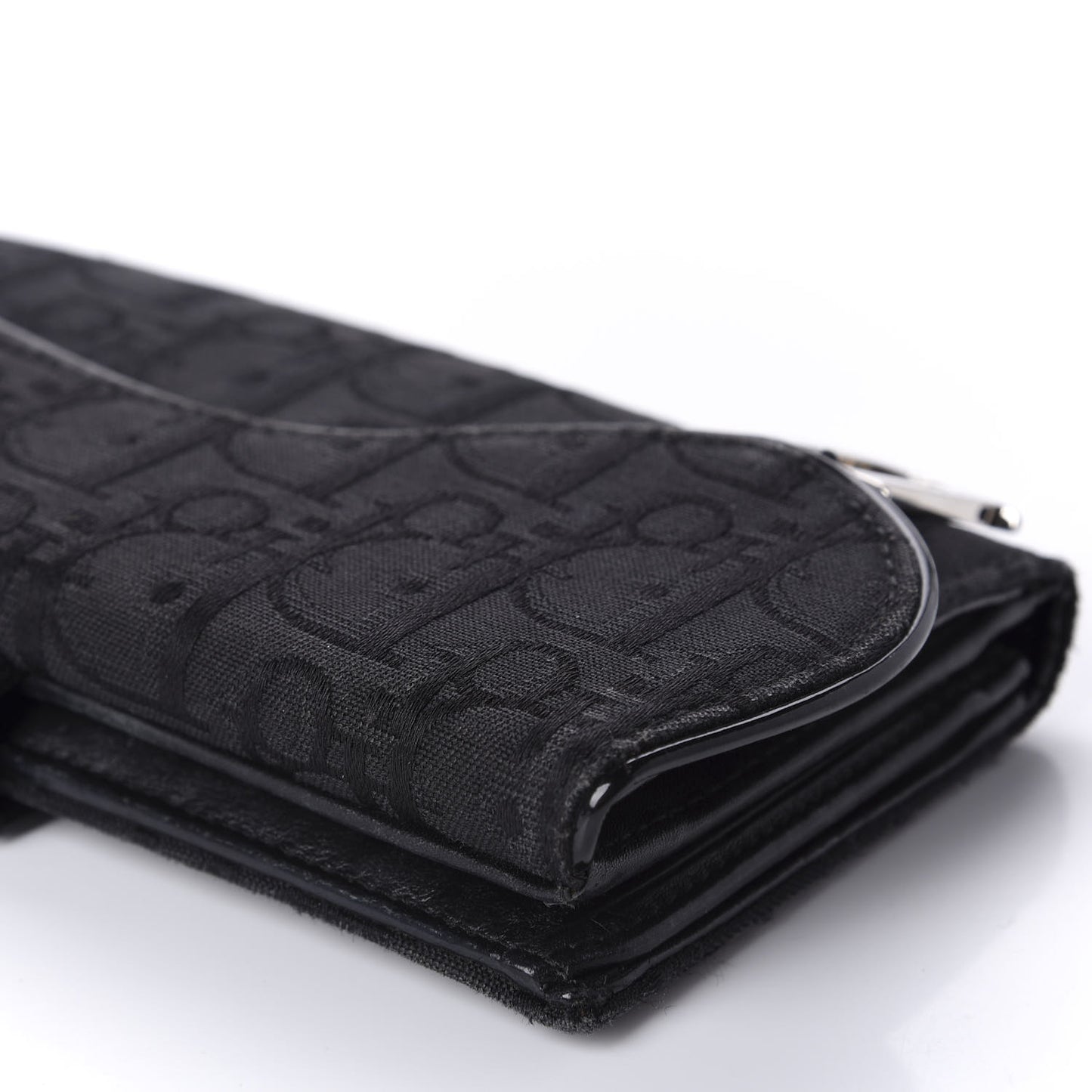 Monogram Saddle Wallet Black