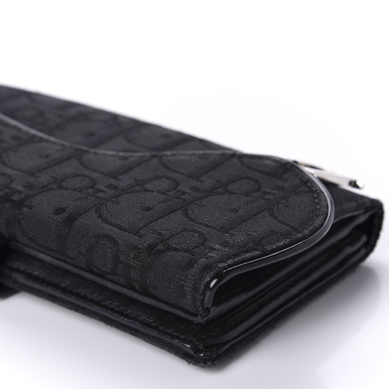 Christian Dior Monogram Saddle Wallet Black 9 of 12