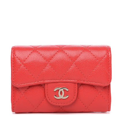 Chanel Caviar Quilted Classic 4 Key Holder Wallet Red 1 of 8