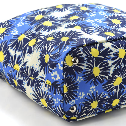 Prada Tessuto Nylon Saffiano Floral Print Tote Bluette Dis Primule 5 of 9