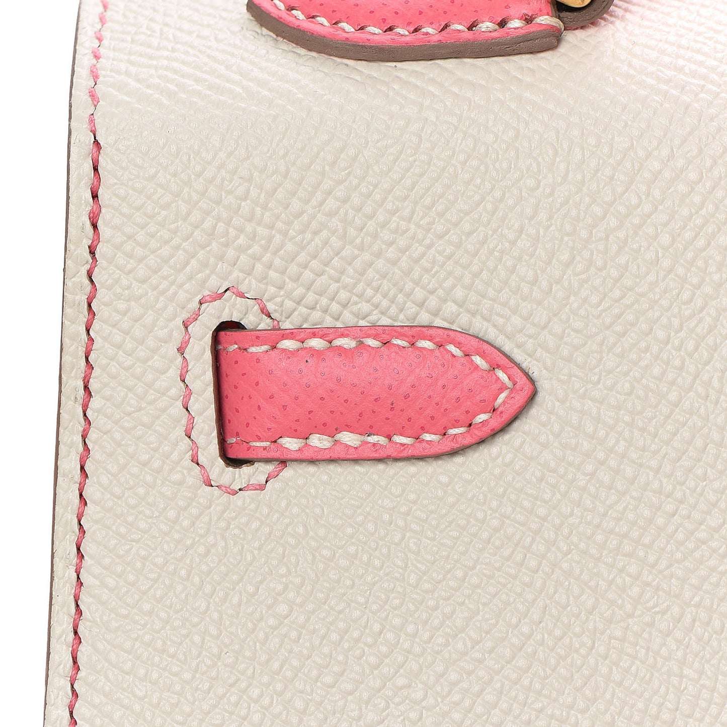 Epsom Bi-Color Horseshoe Kelly Sellier 25 Craie Rose Azalee