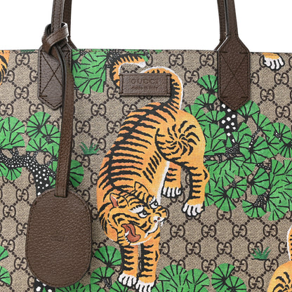 Gucci GG Supreme Monogram Bengal Medium Shopping Tote Beige Yard 8 of 10