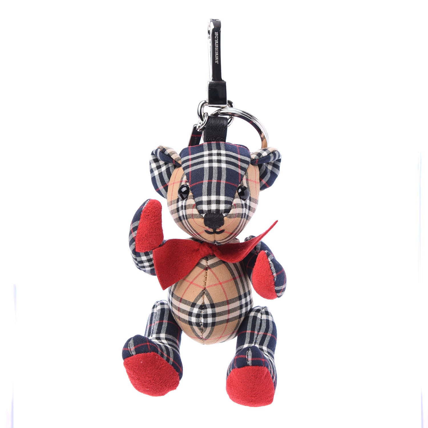 Burberry Canvas Small Scale Check Thomas Bear Bag Charm Antique Yellow 1 of 5