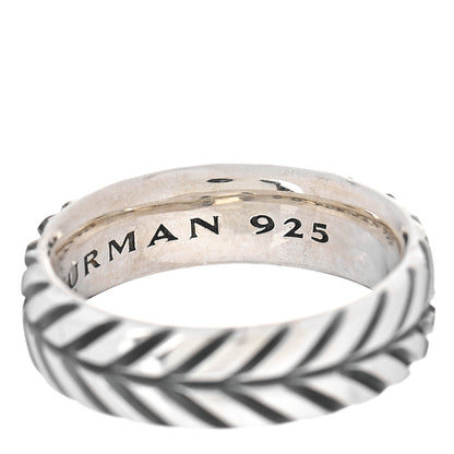 David Yurman Sterling Silver 6.5mm Chevron Band Ring 60 9 5 of 5