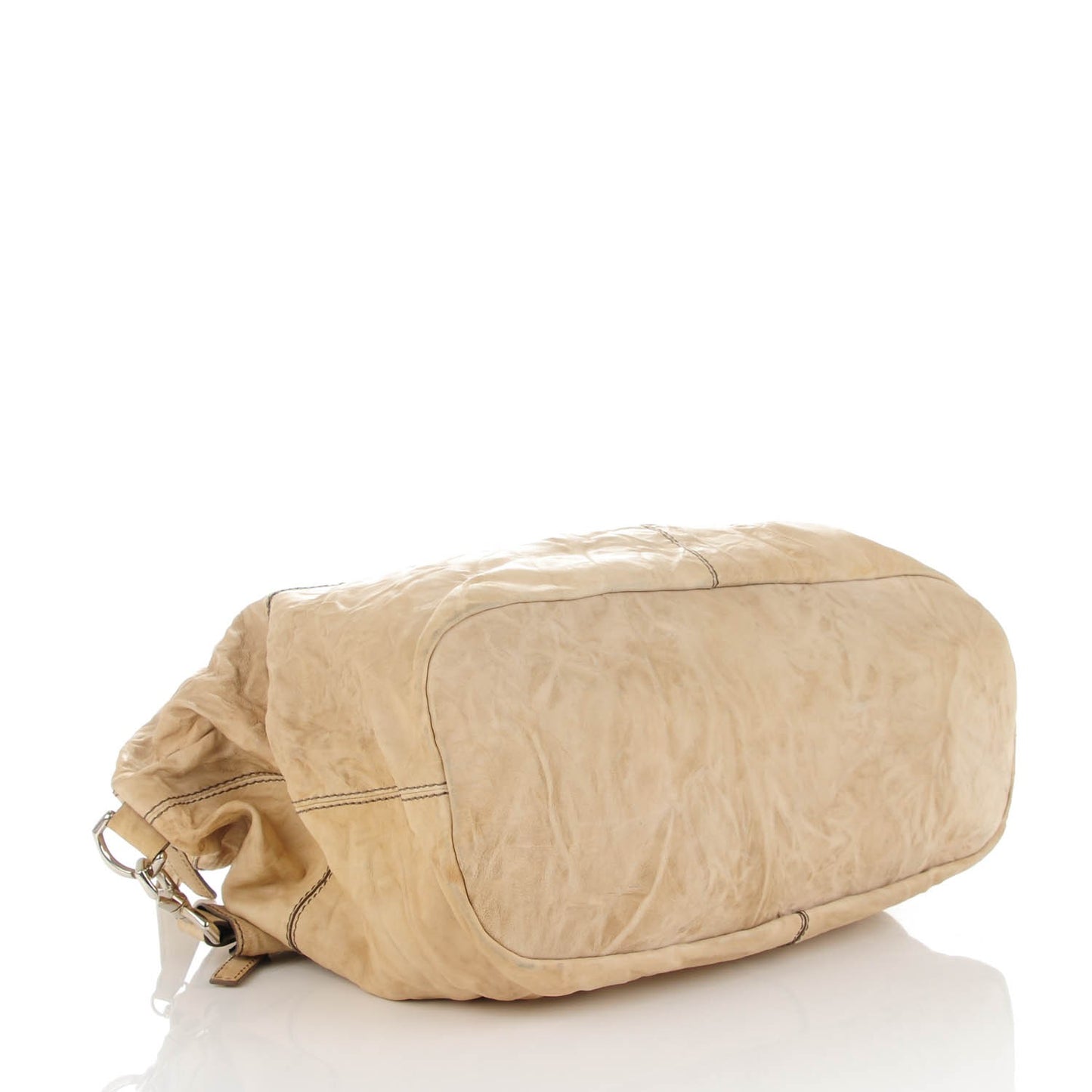 Wrinkled Lambskin Large Nightingale Beige