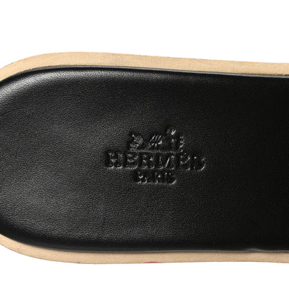 Hermes Calfskin Cork Eze 30 Sandals 39 Black 8 of 9
