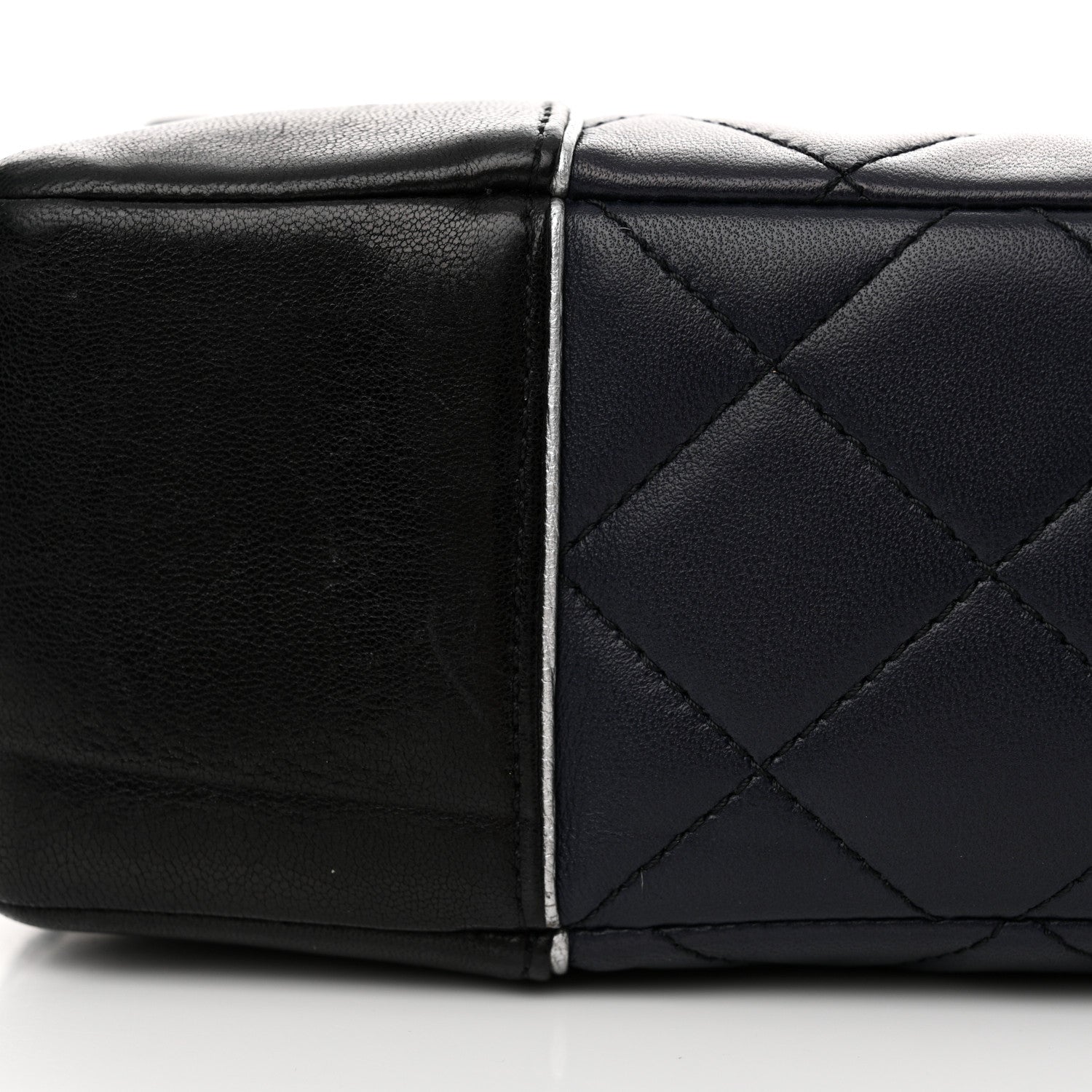 Chanel Calfskin Quilted Bi-Color Jumbo Flap Blue Black 13 of 15