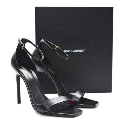 Saint Laurent Calfskin Tripon Amber 105 Ankle Strap Sandals 40.5 Black 10 of 10