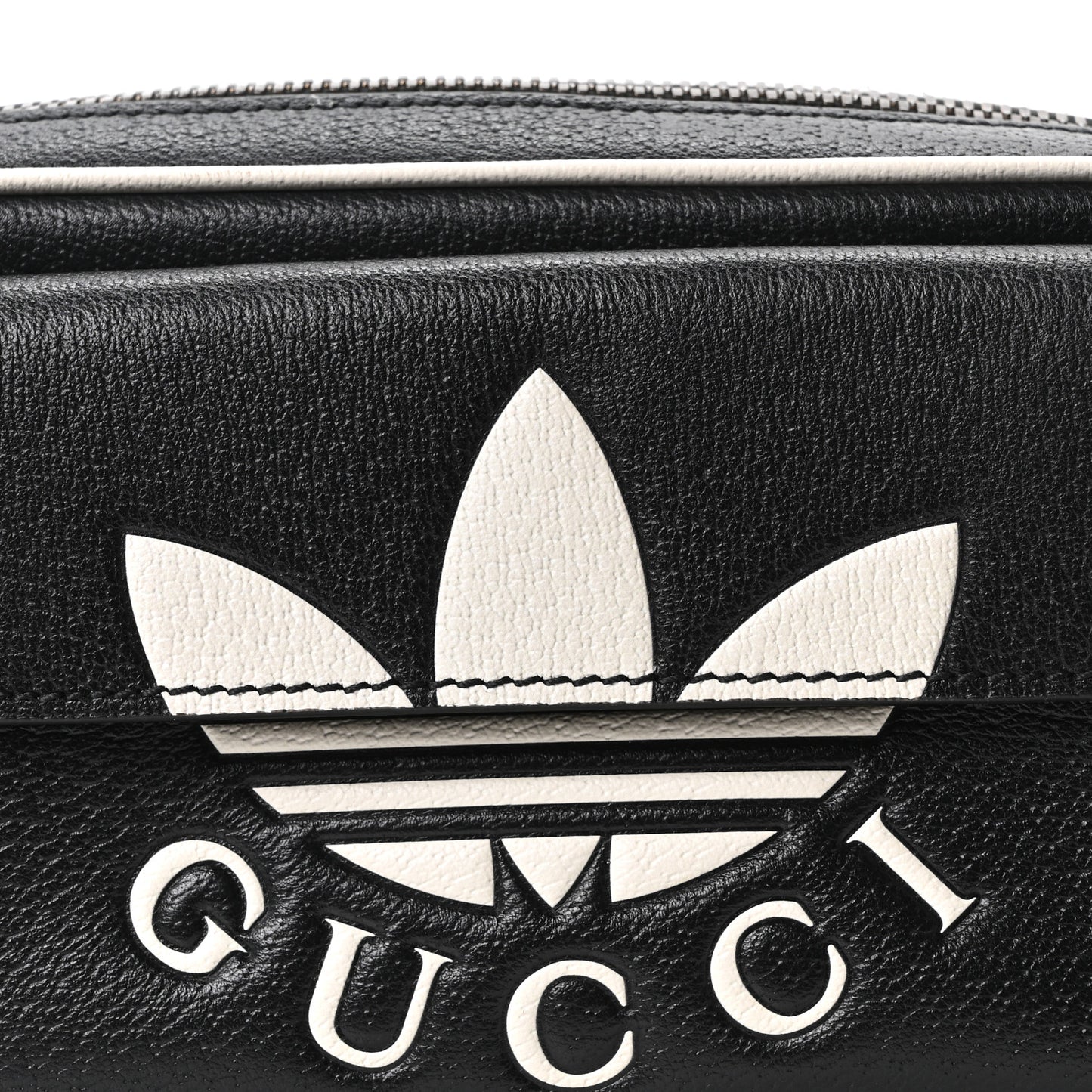 X ADIDAS Textured Dollar Calfskin Belt Bag Black