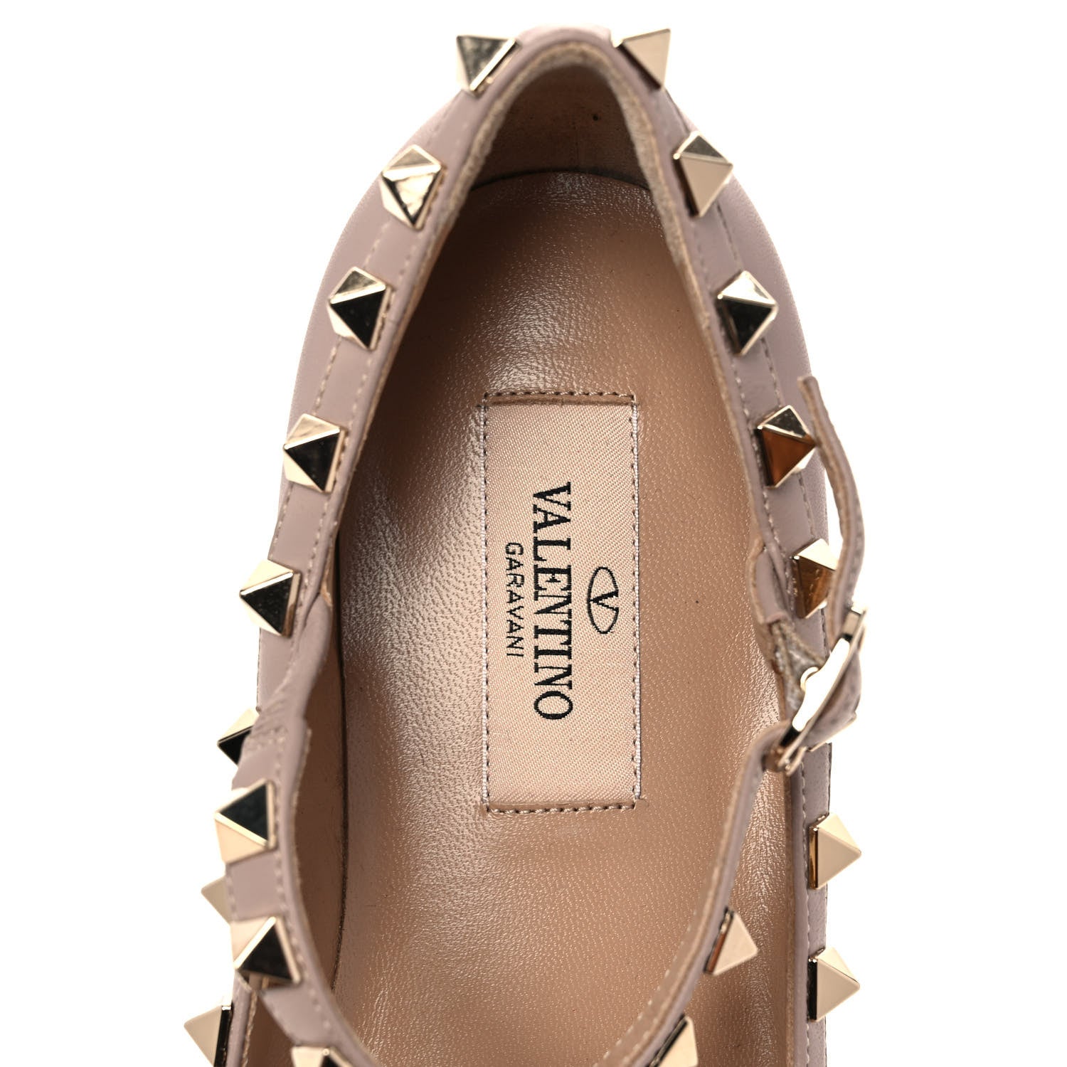 Valentino Garavani Nappa Rockstud Cage Ballerina Flats 35 Poudre 7 of 9