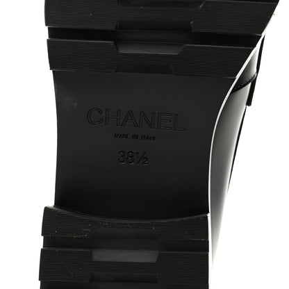 Chanel Calfskin Metal CC Loafers 38.5 Black 8 of 9