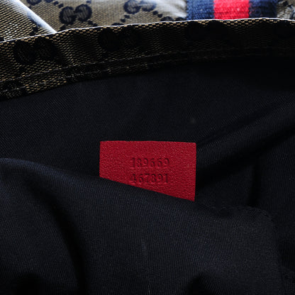 Gucci Crystal Monogram Medium Web Handle Vertical Tote Navy 7 of 7