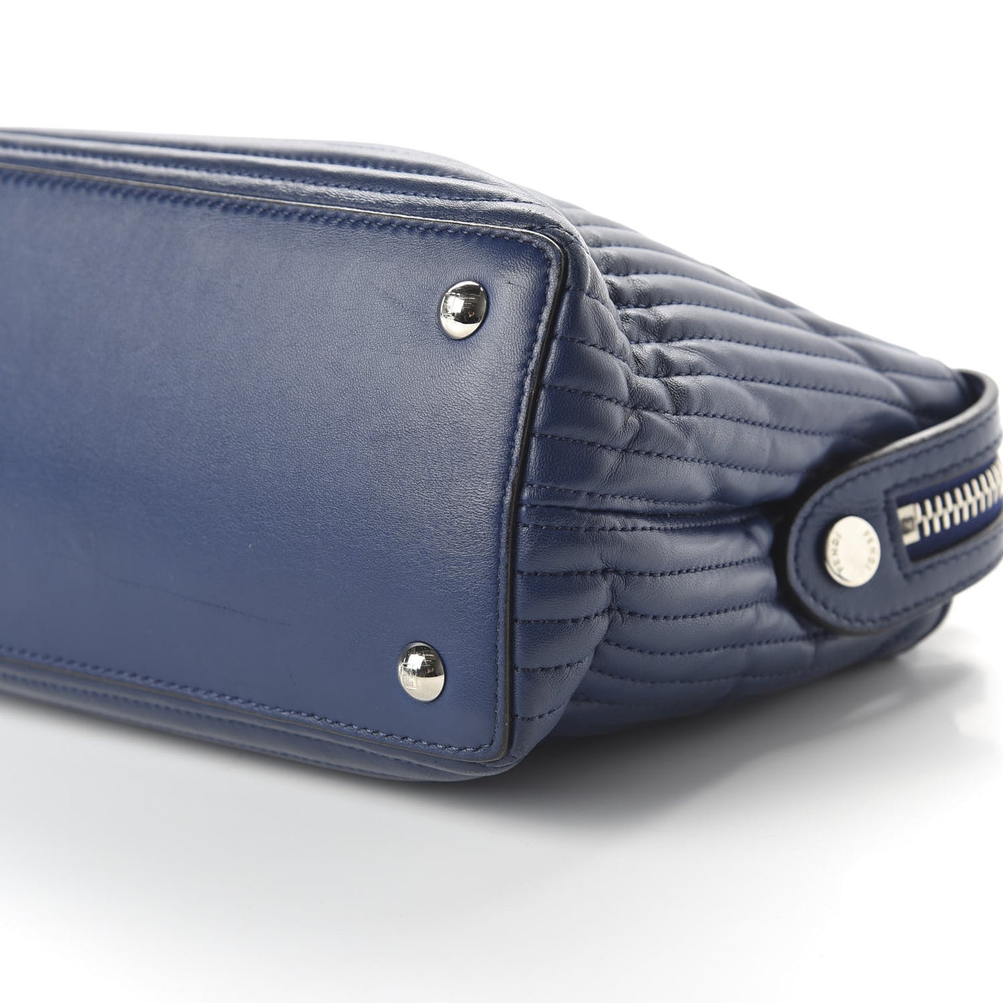Shiny Nappa Trapuntata Small DotCom Click Chain Satchel Blue