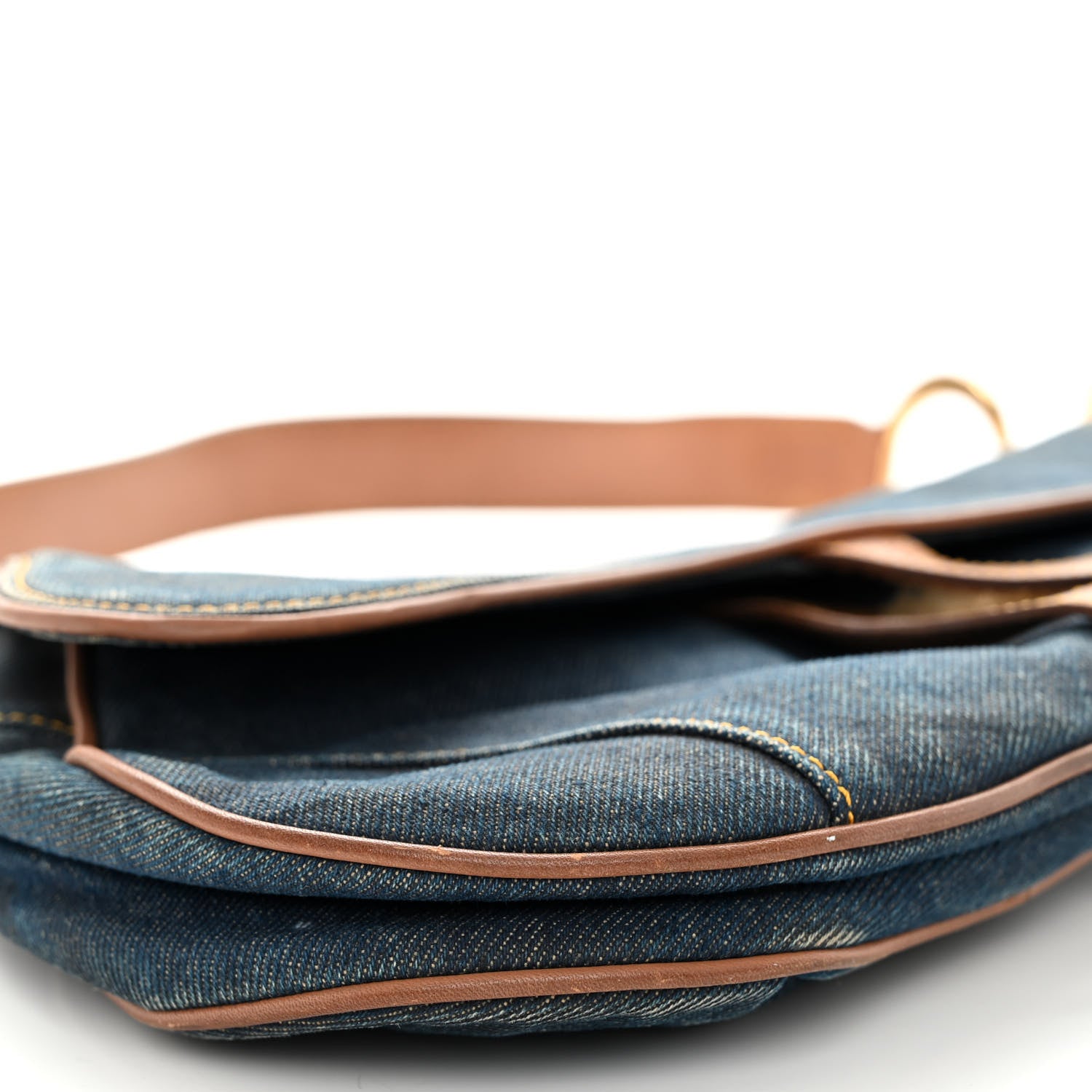 Christian Dior Denim Calfskin Saddle Bag Blue 8 of 11