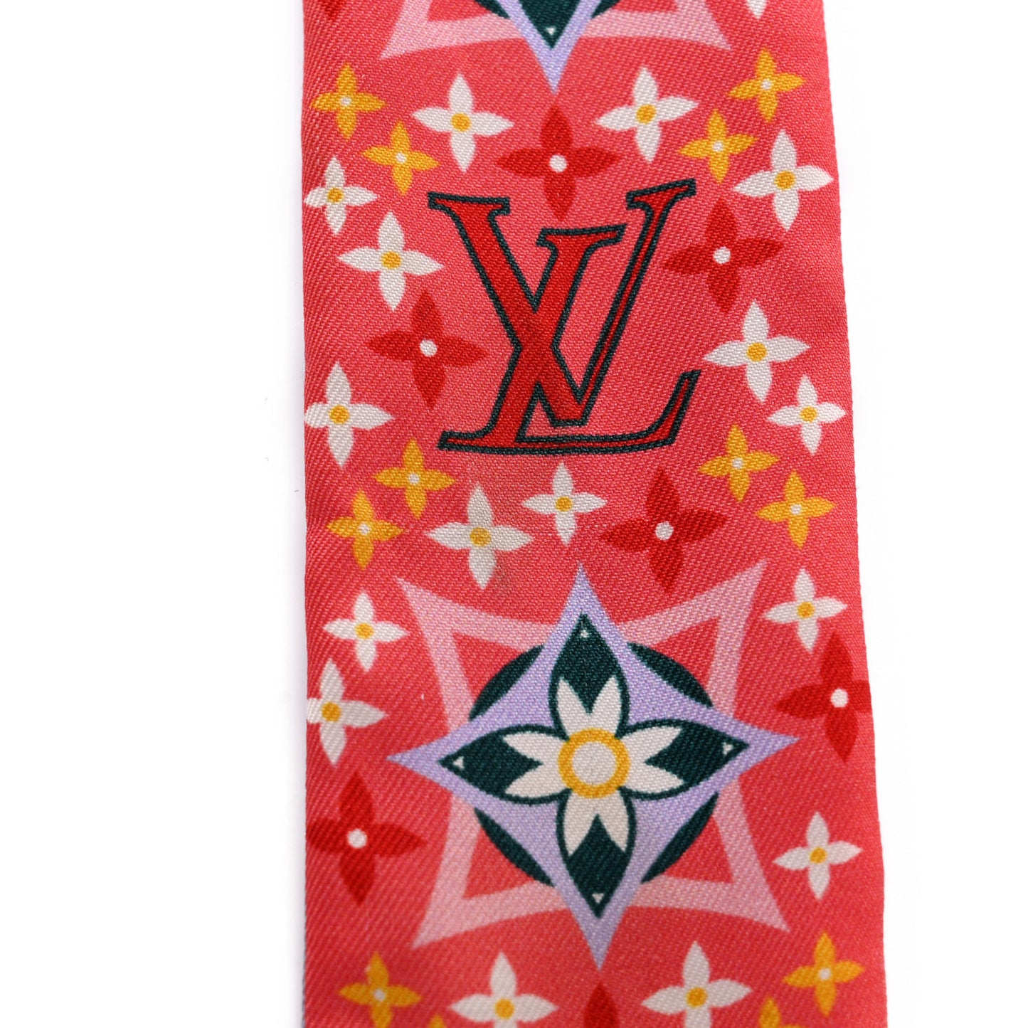 Silk Monogram Flowers Forever Bandeau Red