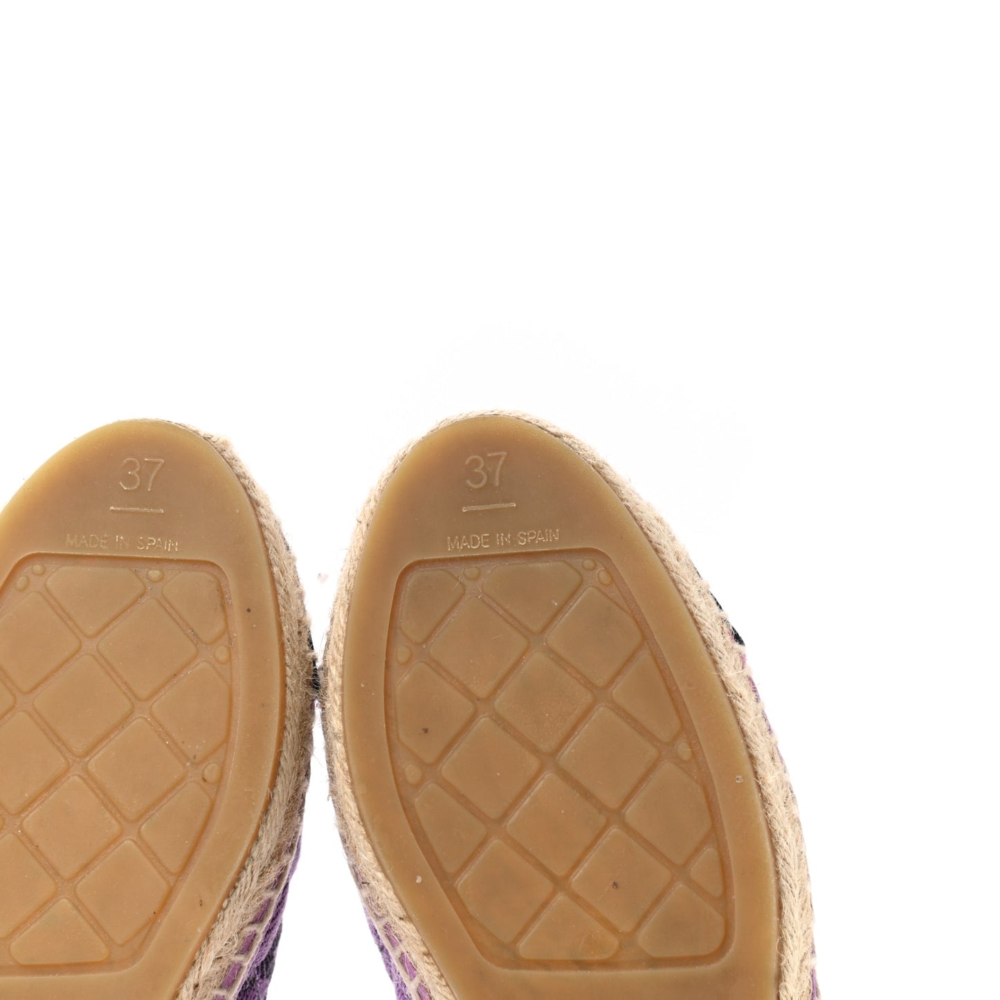 Cotton Jacquard Grosgrain CC Print Espadrilles 37 Purple Black