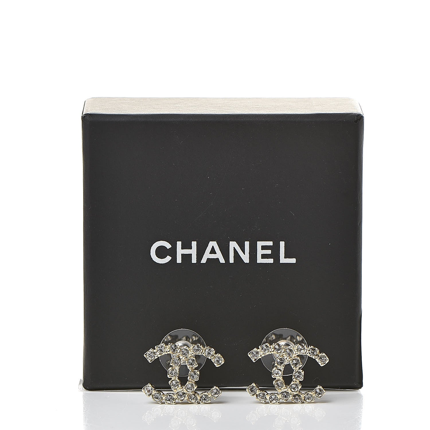 Chanel Crystal CC Earrings Light Gold 5 of 5