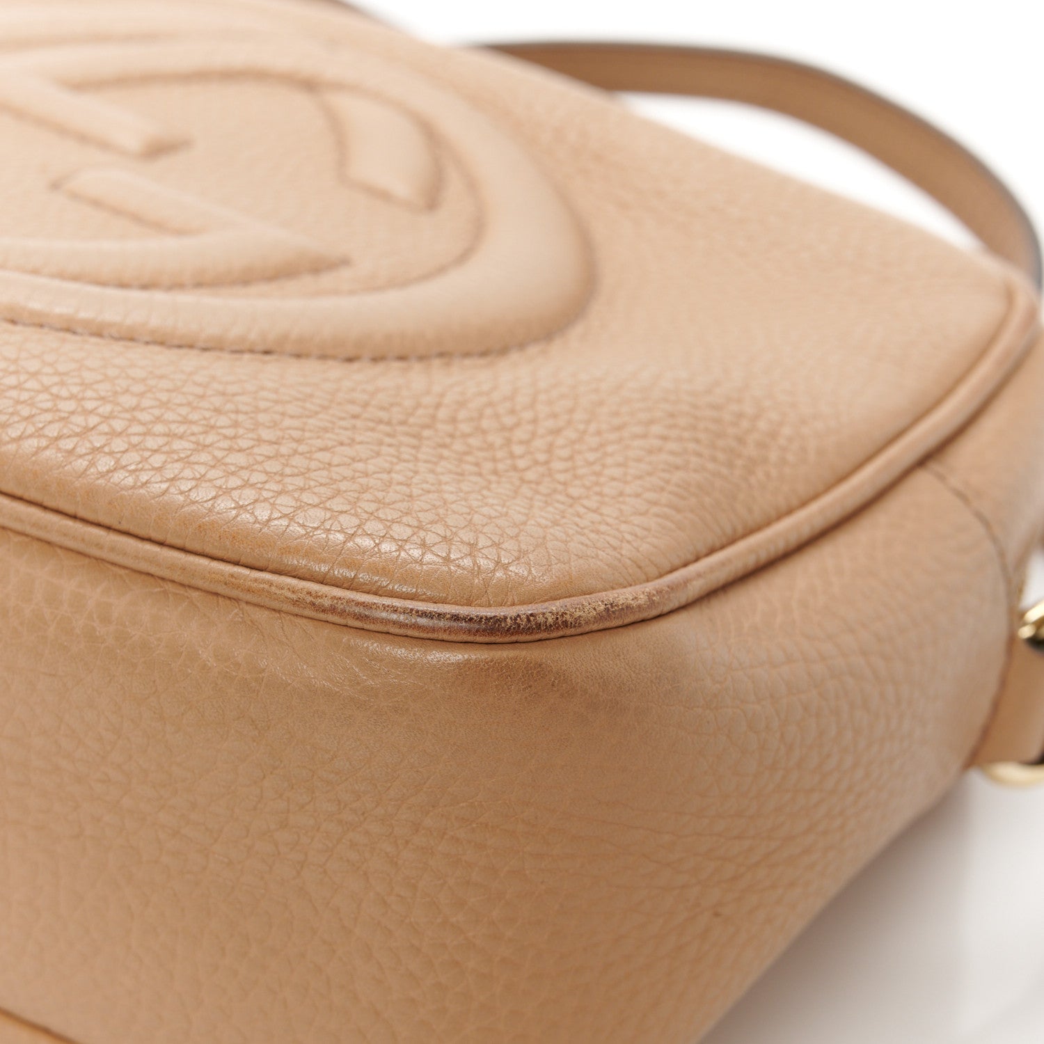 Gucci Pebbled Calfskin Small Soho Disco Bag Camelia 12 of 13