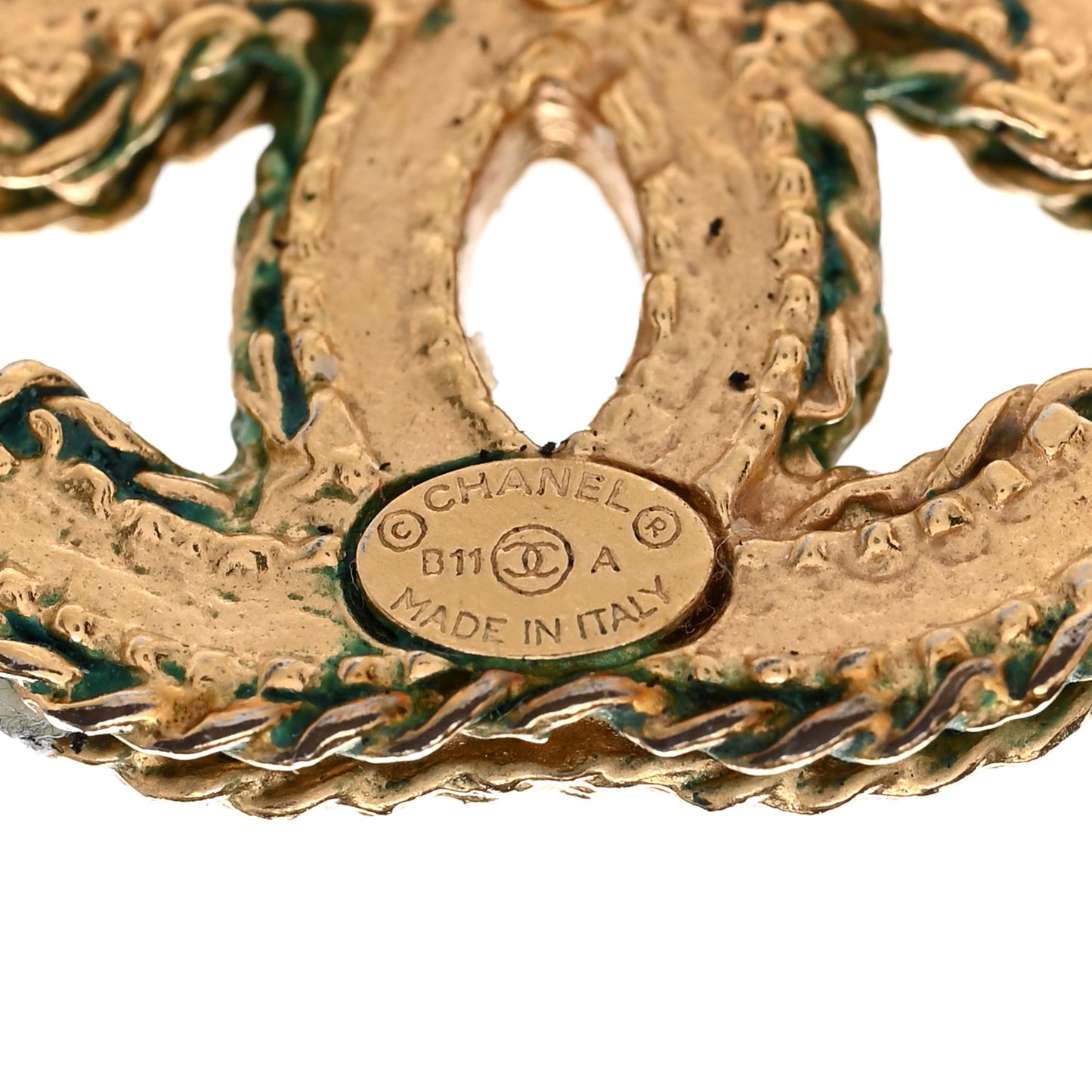 CC Chain Earrings Matte Gold