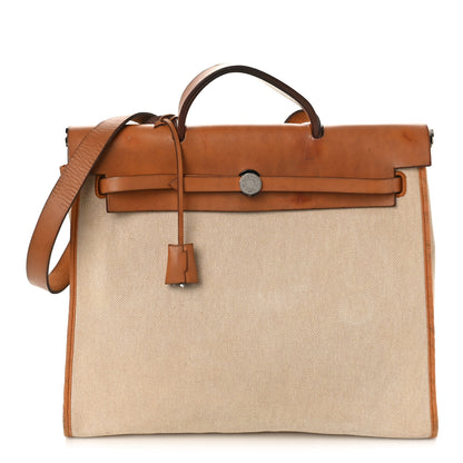 Hermes Toile Vache Hunter Herbag Zip 39 MM Beige Naturel 1 of 16