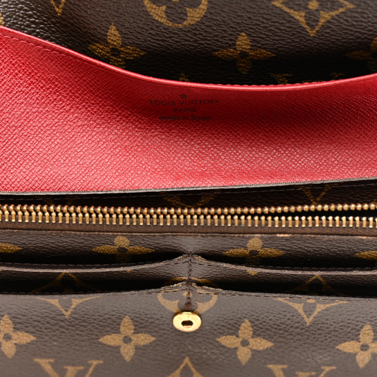 Monogram Emilie Wallet Red
