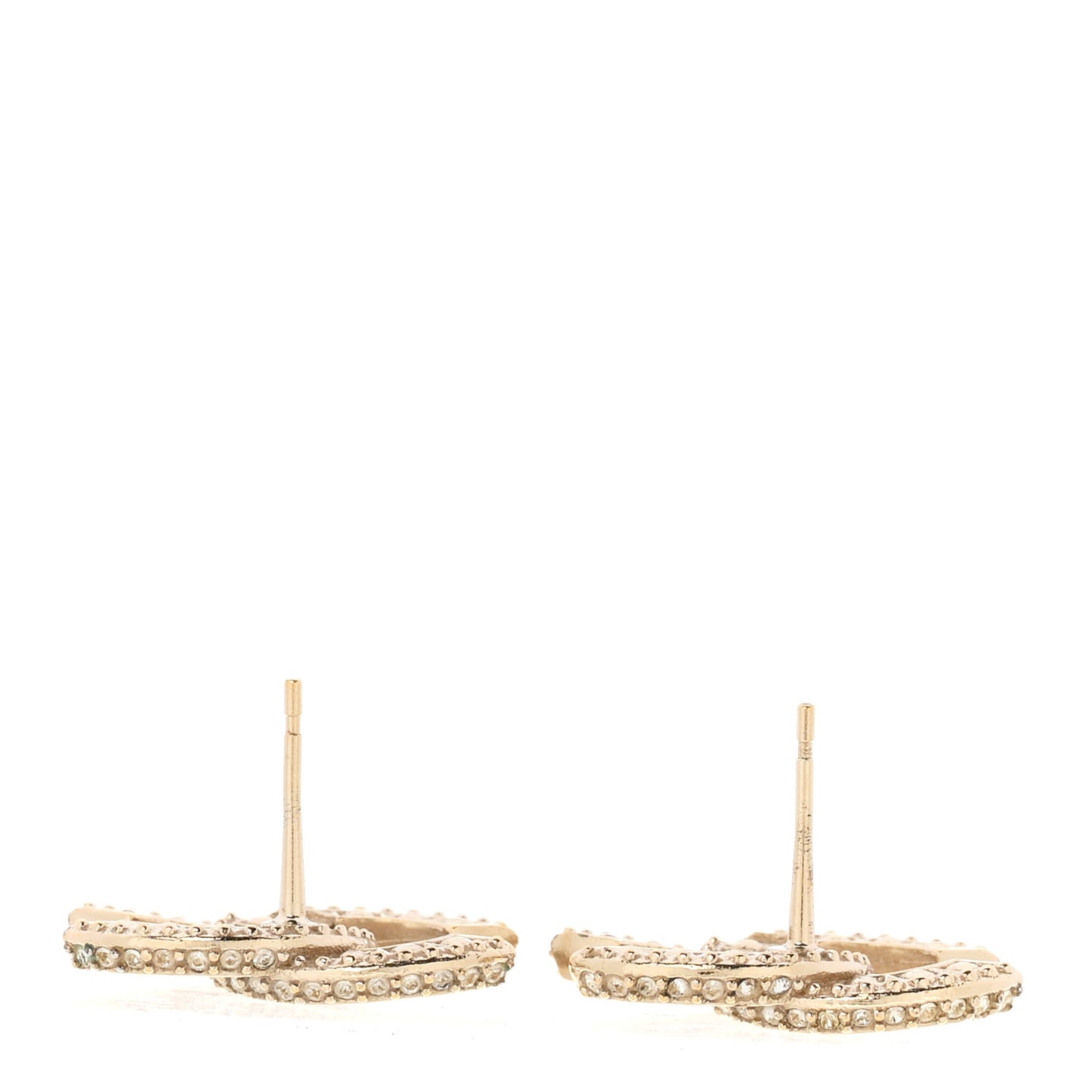 Crystal Timeless CC Earrings Light Gold