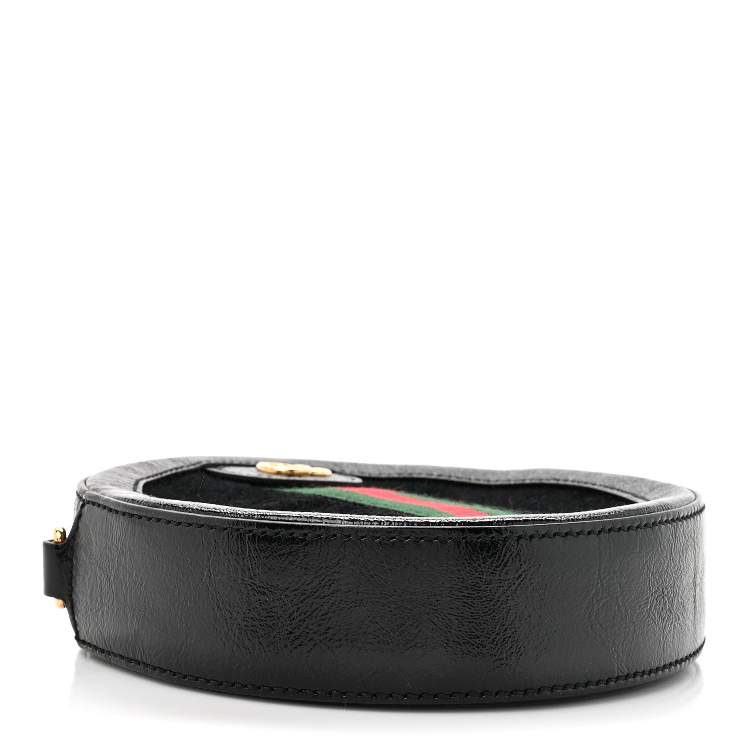 Gucci Suede Patent Web Mini Ophidia Round Shoulder Bag Black 4 of 10