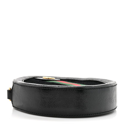 Gucci Suede Patent Web Mini Ophidia Round Shoulder Bag Black 4 of 10